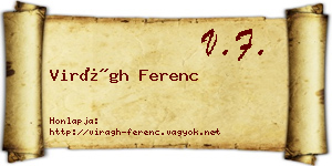 Virágh Ferenc névjegykártya