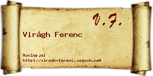 Virágh Ferenc névjegykártya