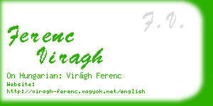 ferenc viragh business card