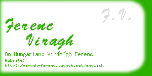 ferenc viragh business card